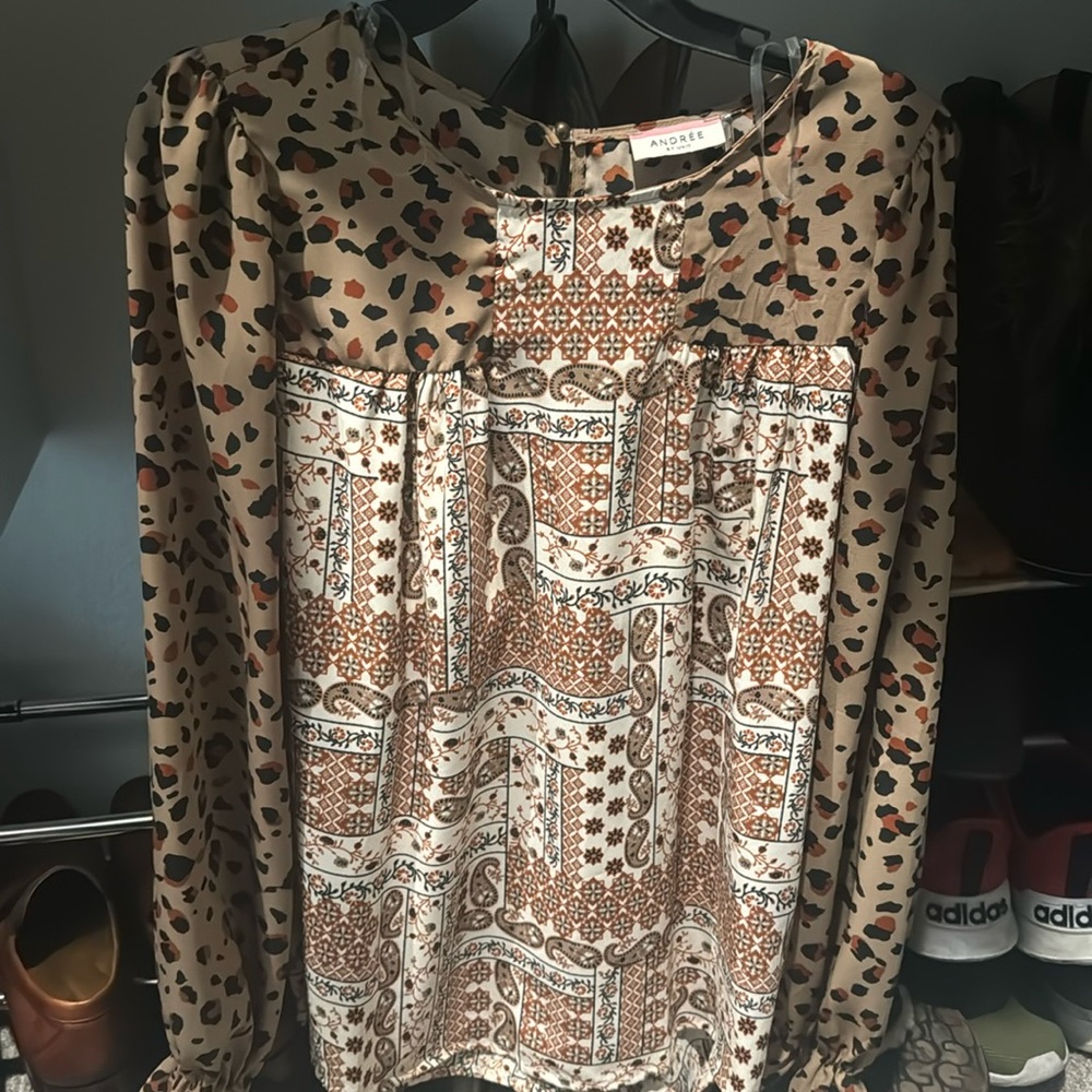 Andree long sleeve fun print western shirt